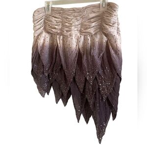 Vintage Y2K Bebe sequin asymmetrical fairy mini skirt